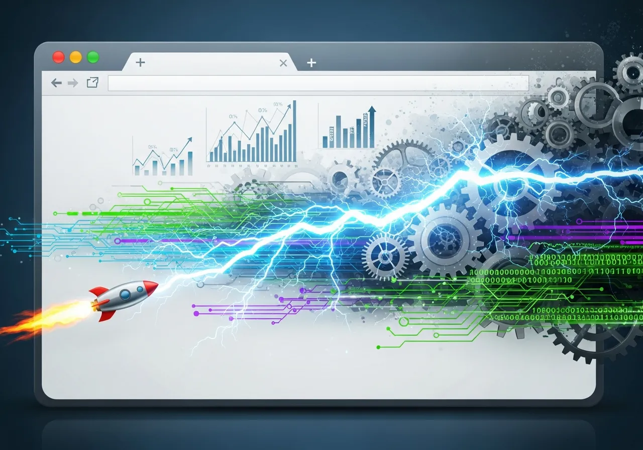 Website speed and performance optimization illustration